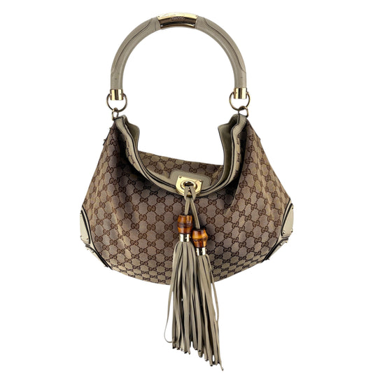 GUCCI GG CANVAS LARGE INDY HOBO BAG