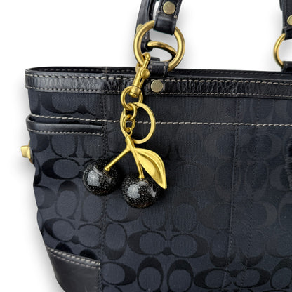 COACH SIGNATURE GALLERY TOTE SHOULDER BAG BLACK