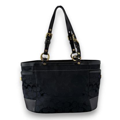 COACH SIGNATURE GALLERY TOTE SHOULDER BAG BLACK