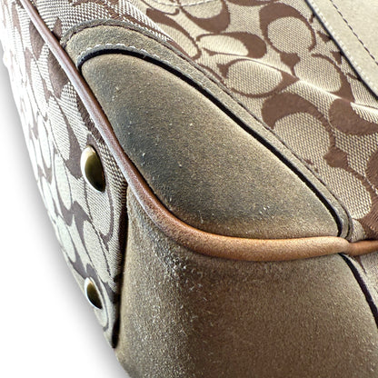 COACH SIGNATURE SUEDE GOLD TOTE BAG
