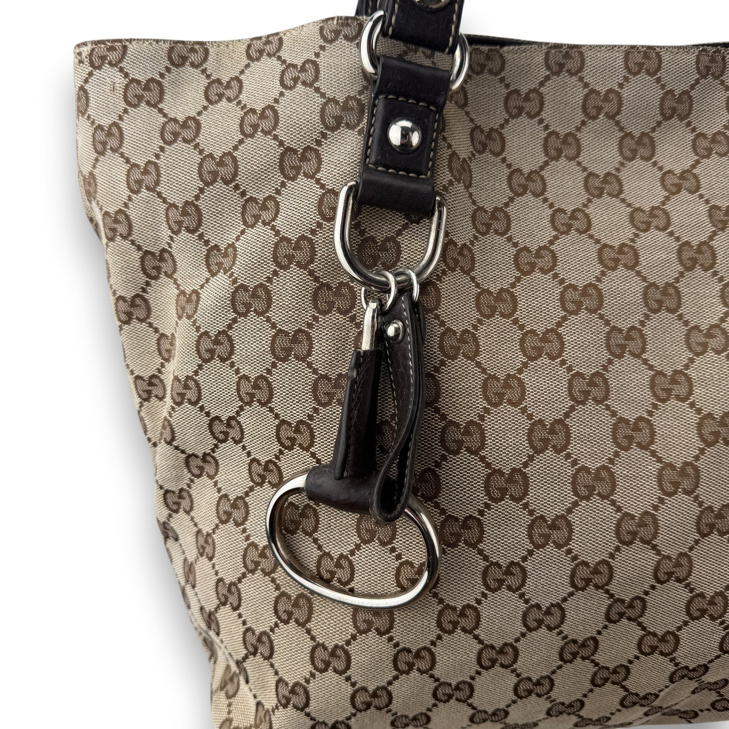 GUCCI GG CANVAS ICON BIT TOTE BAG
