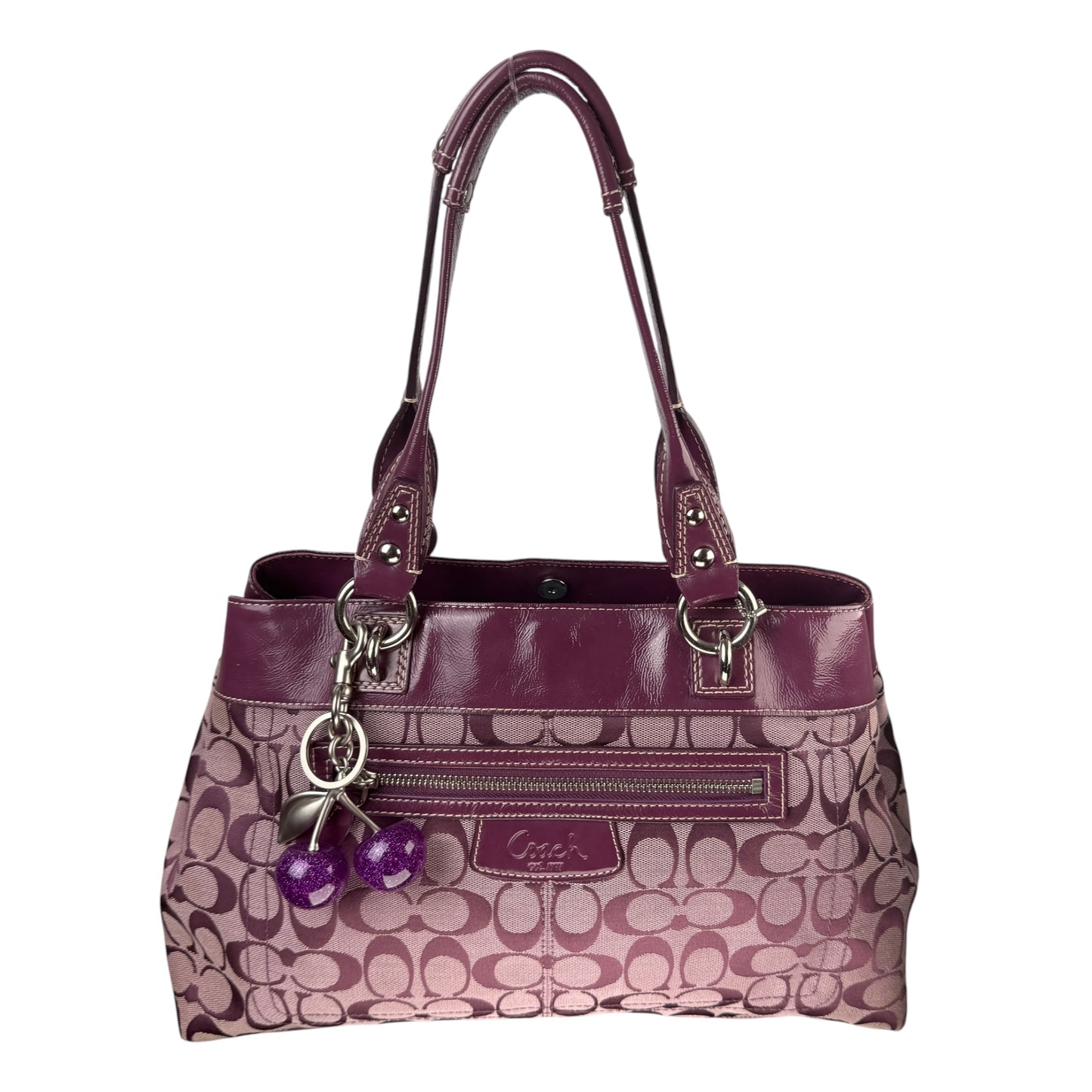 COACH PENELOPE SIGNATURE C &amp; LEATHER SHOPPER BAG 