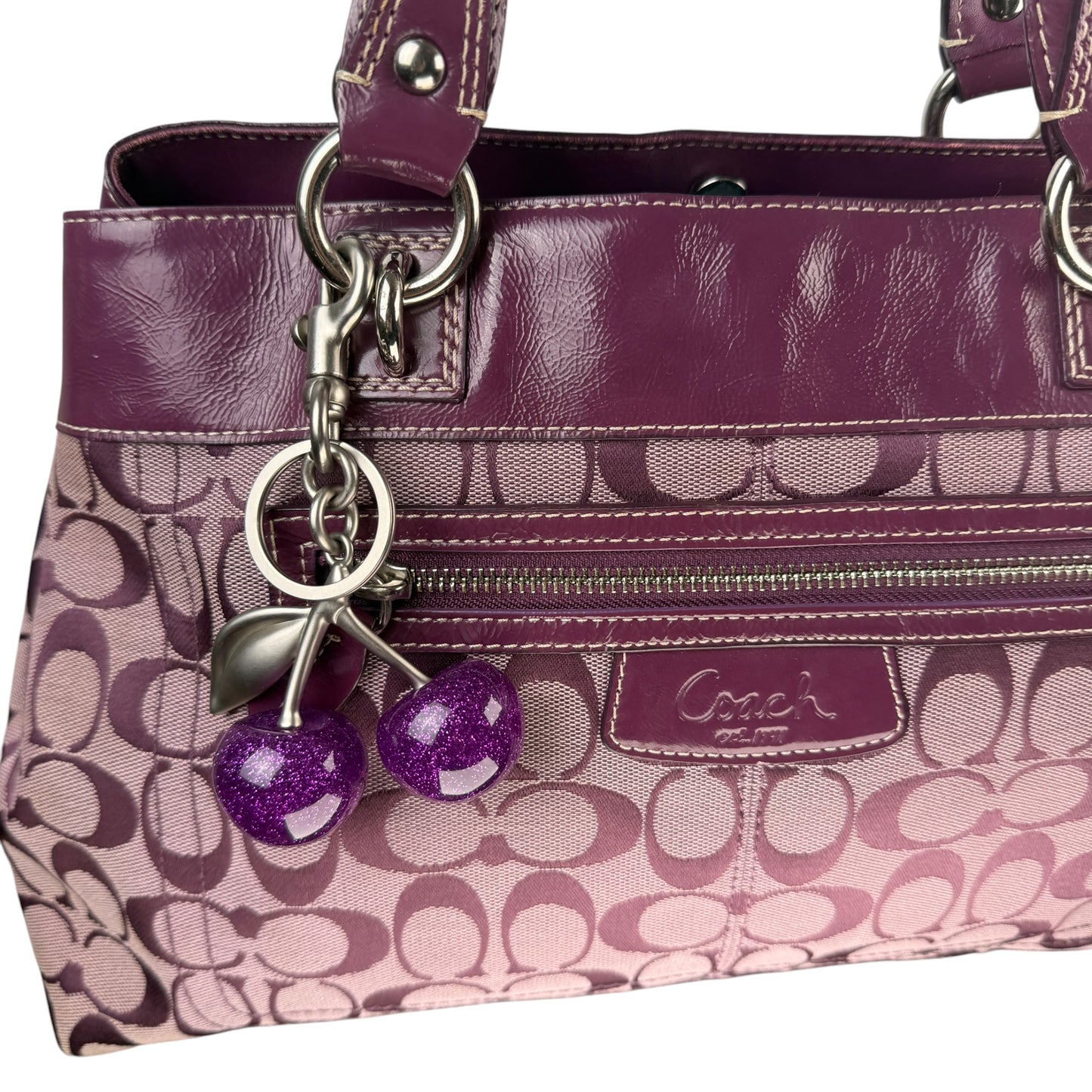 COACH PENELOPE SIGNATURE C &amp; LEATHER SHOPPER BAG 