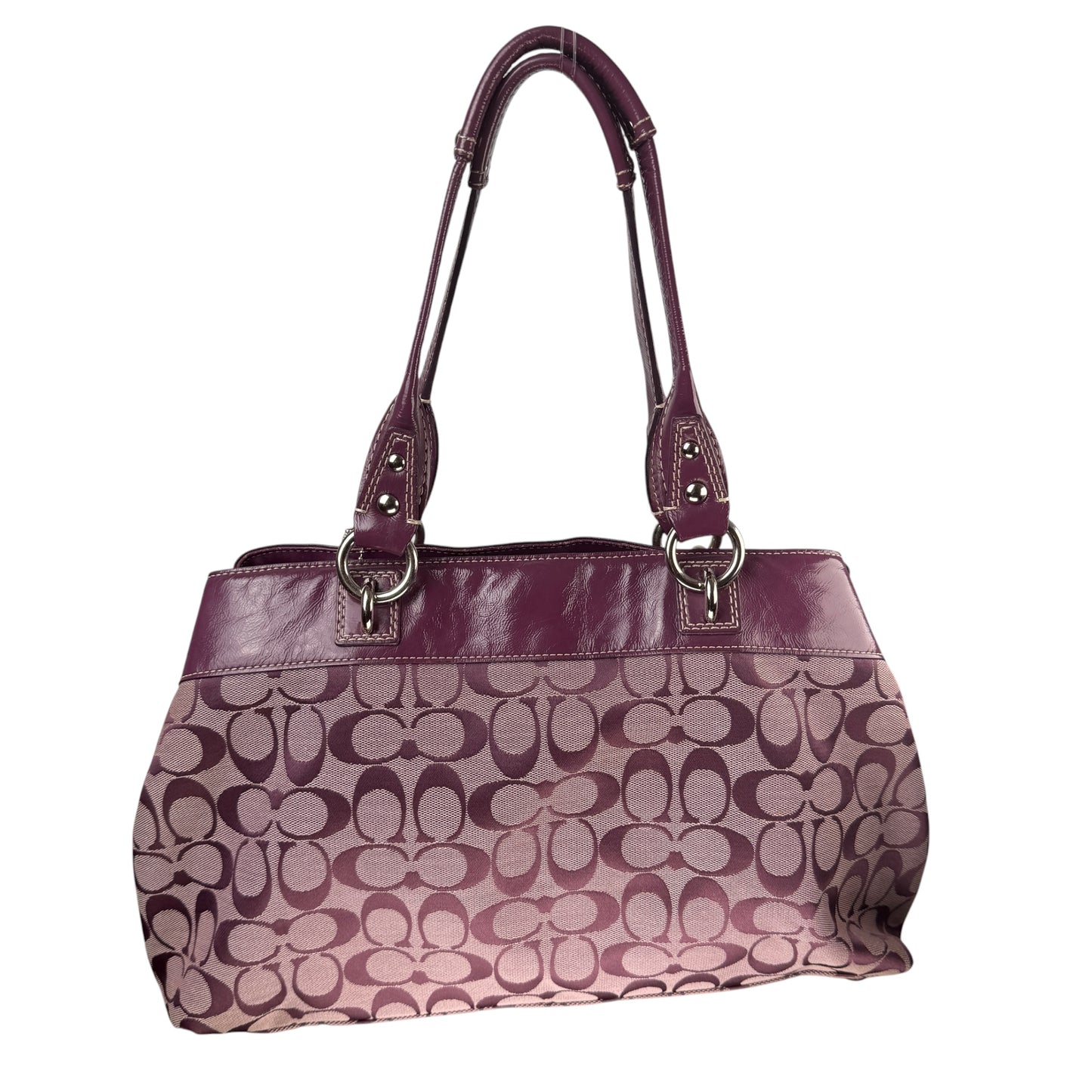 COACH PENELOPE SIGNATURE C &amp; LEATHER SHOPPER BAG 