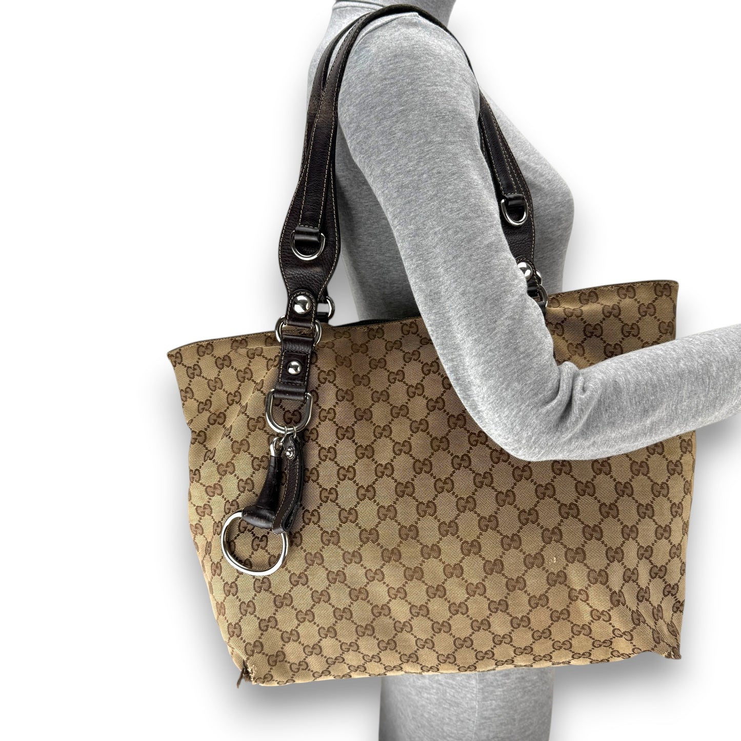 GUCCI GG CANVAS ICON BIT TOTE BAG
