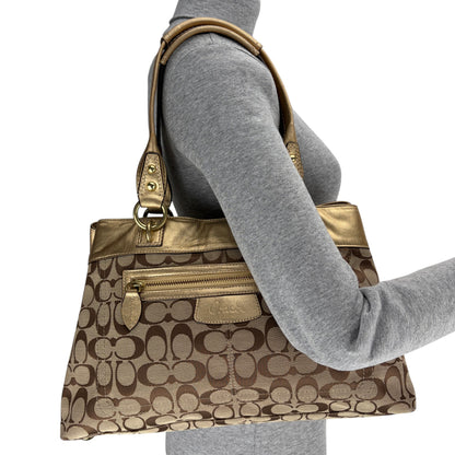 COACH SIGNATURE PENELOPE GOLD SHOPPER BAG