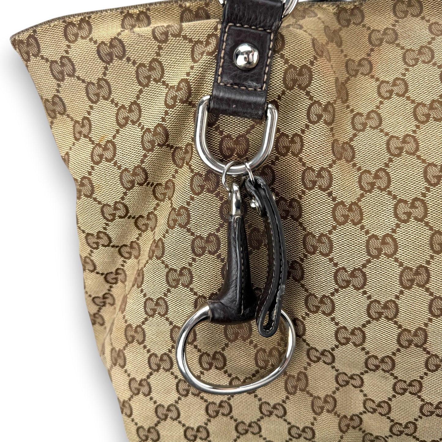 GUCCI GG CANVAS ICON BIT TOTE BAG