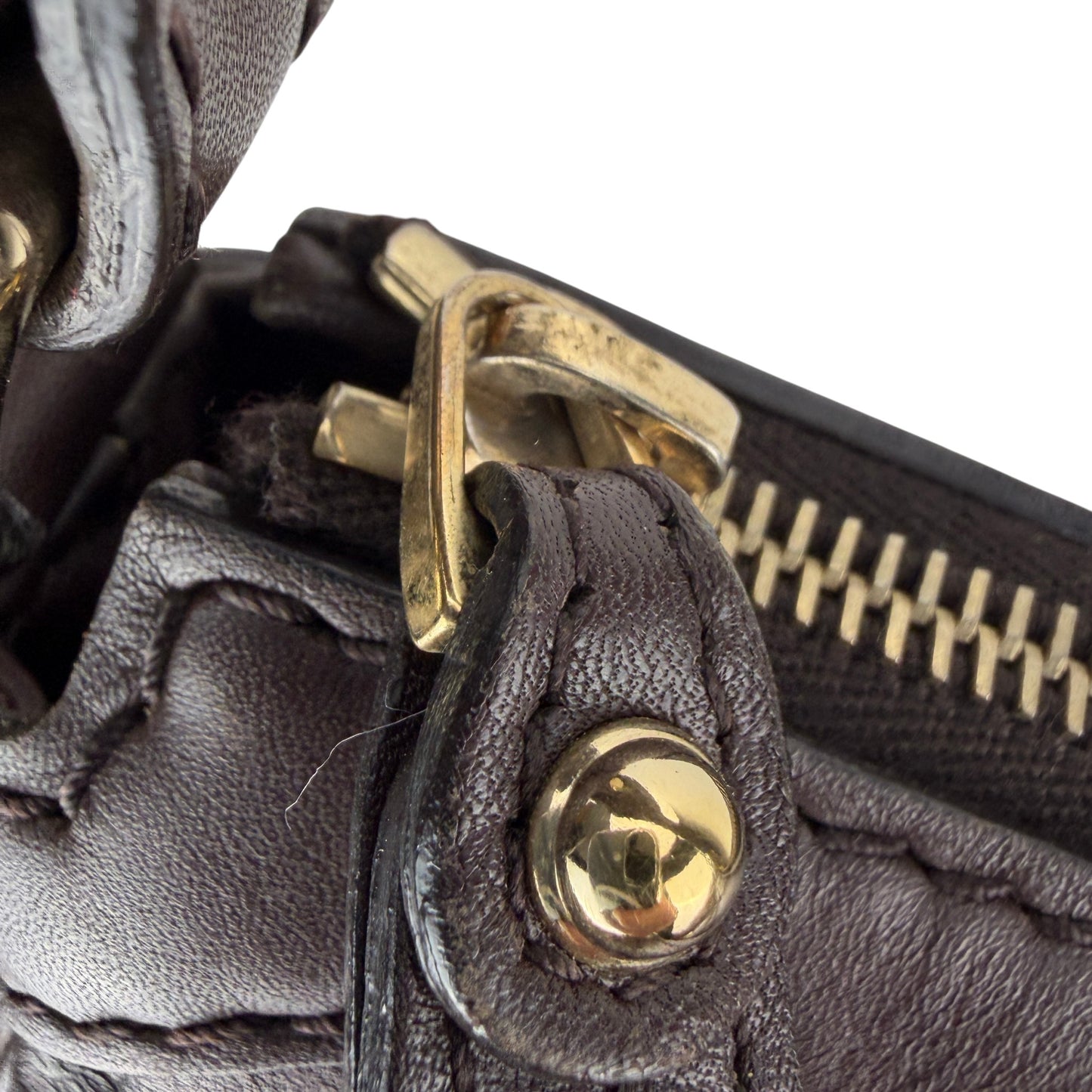 GUCCI GG SUKEY MEDIUM BROWN LEATHER SHOULDER BAG