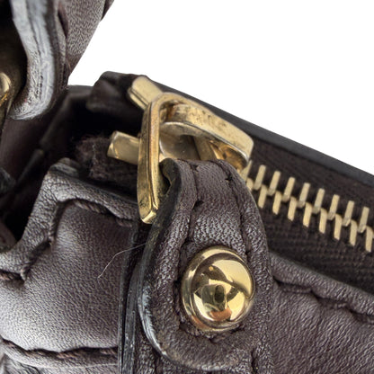 GUCCI GG SUKEY MEDIUM BROWN LEATHER SHOULDER BAG