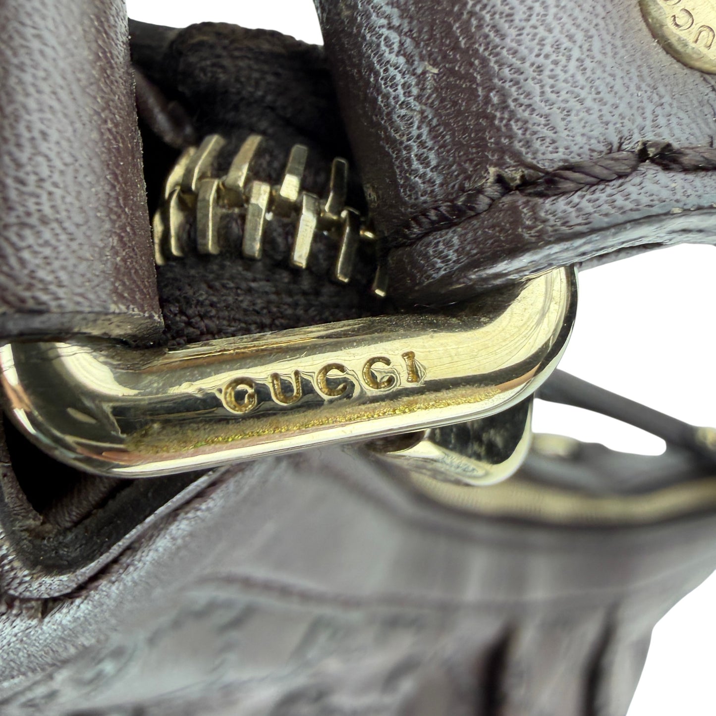 GUCCI GG SUKEY MEDIUM BROWN LEATHER SHOULDER BAG