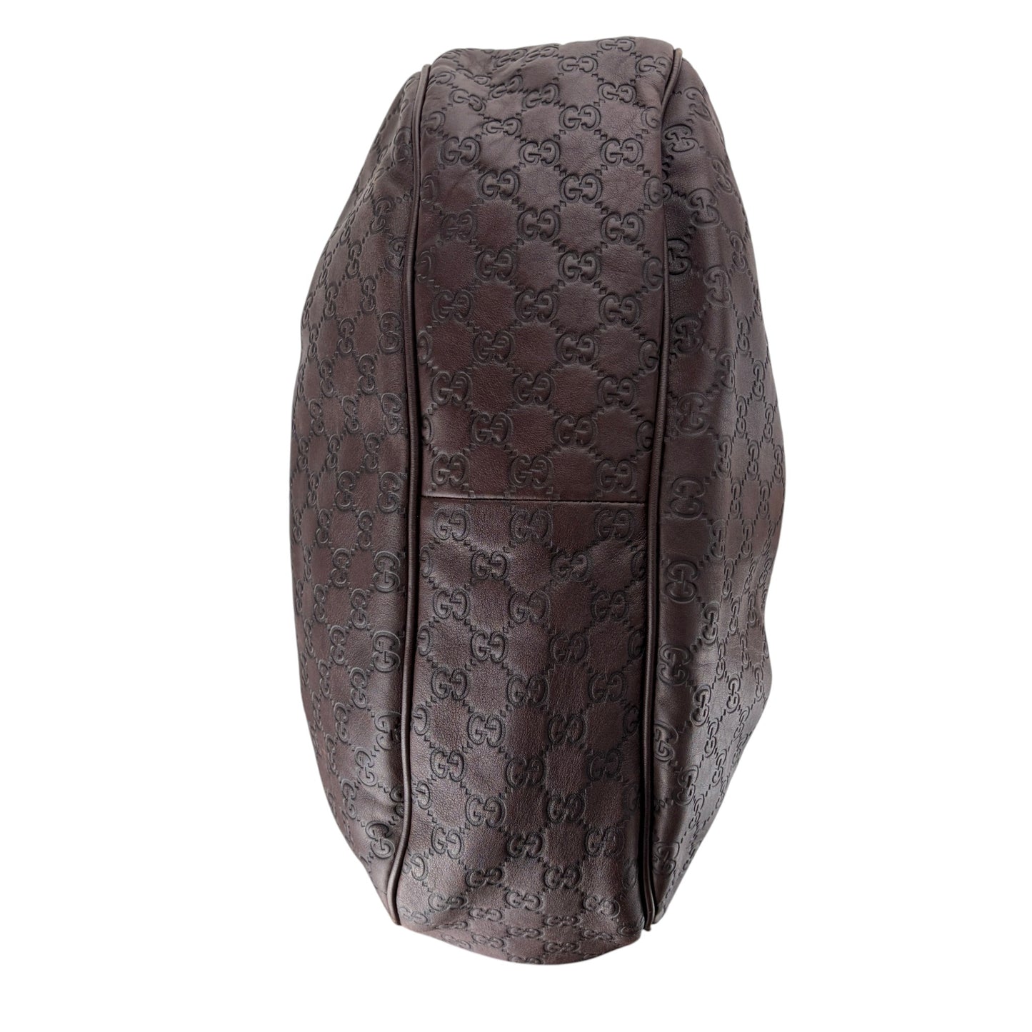 GUCCI GG SUKEY MEDIUM BROWN LEATHER SHOULDER BAG