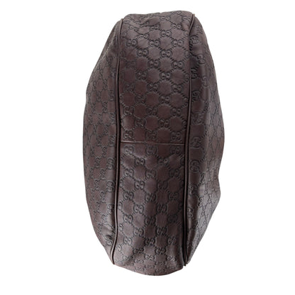 GUCCI GG SUKEY MEDIUM BROWN LEATHER SHOULDER BAG