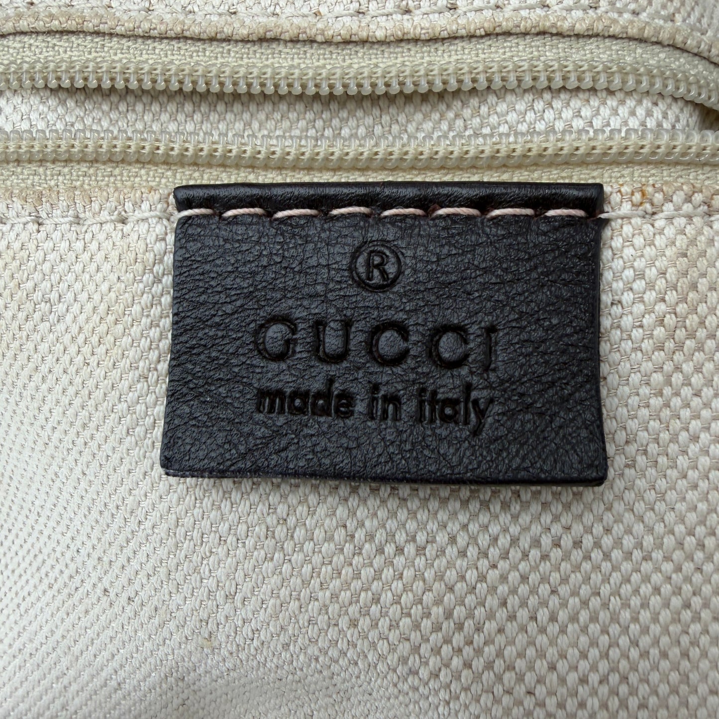 GUCCI GG SUKEY MEDIUM BROWN LEATHER SHOULDER BAG