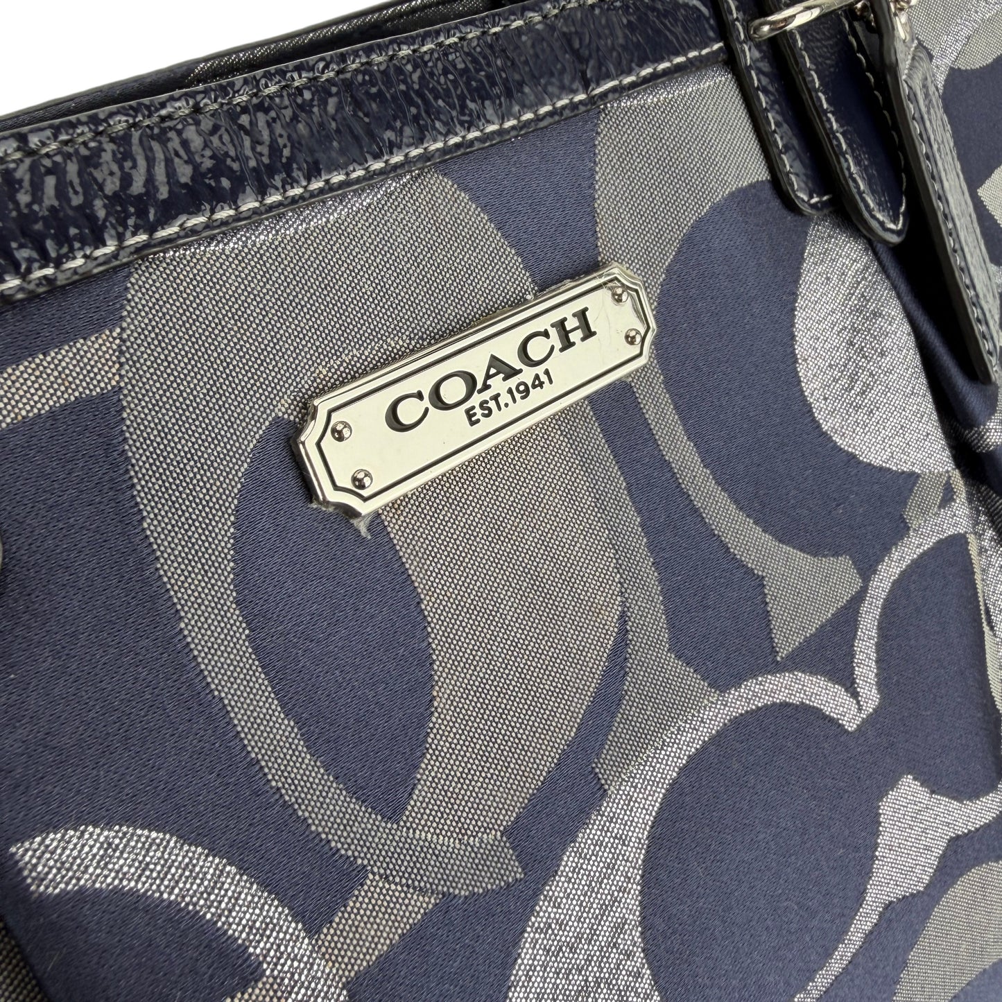 COACH SIGNATURE GALLERY TOTE BAG BLUE