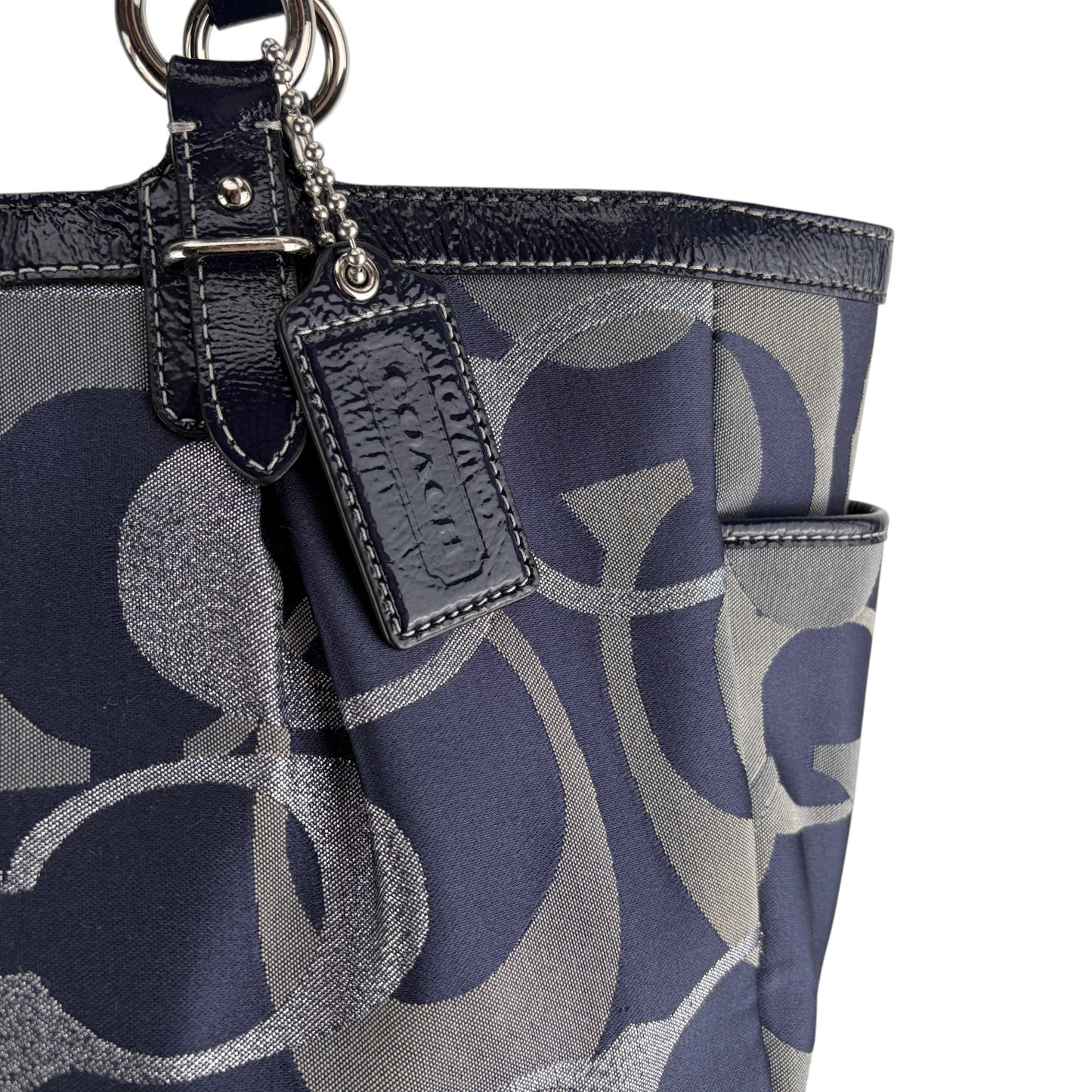COACH SIGNATURE GALLERY TOTE BAG BLUE