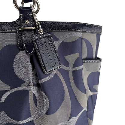 COACH SIGNATURE GALLERY TOTE BAG BLUE