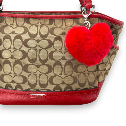 COACH SIGNATURE  SHOPPER BAG RED
