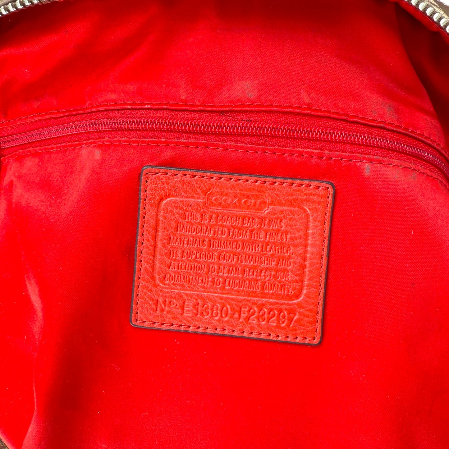 COACH SIGNATURE  SHOPPER BAG RED