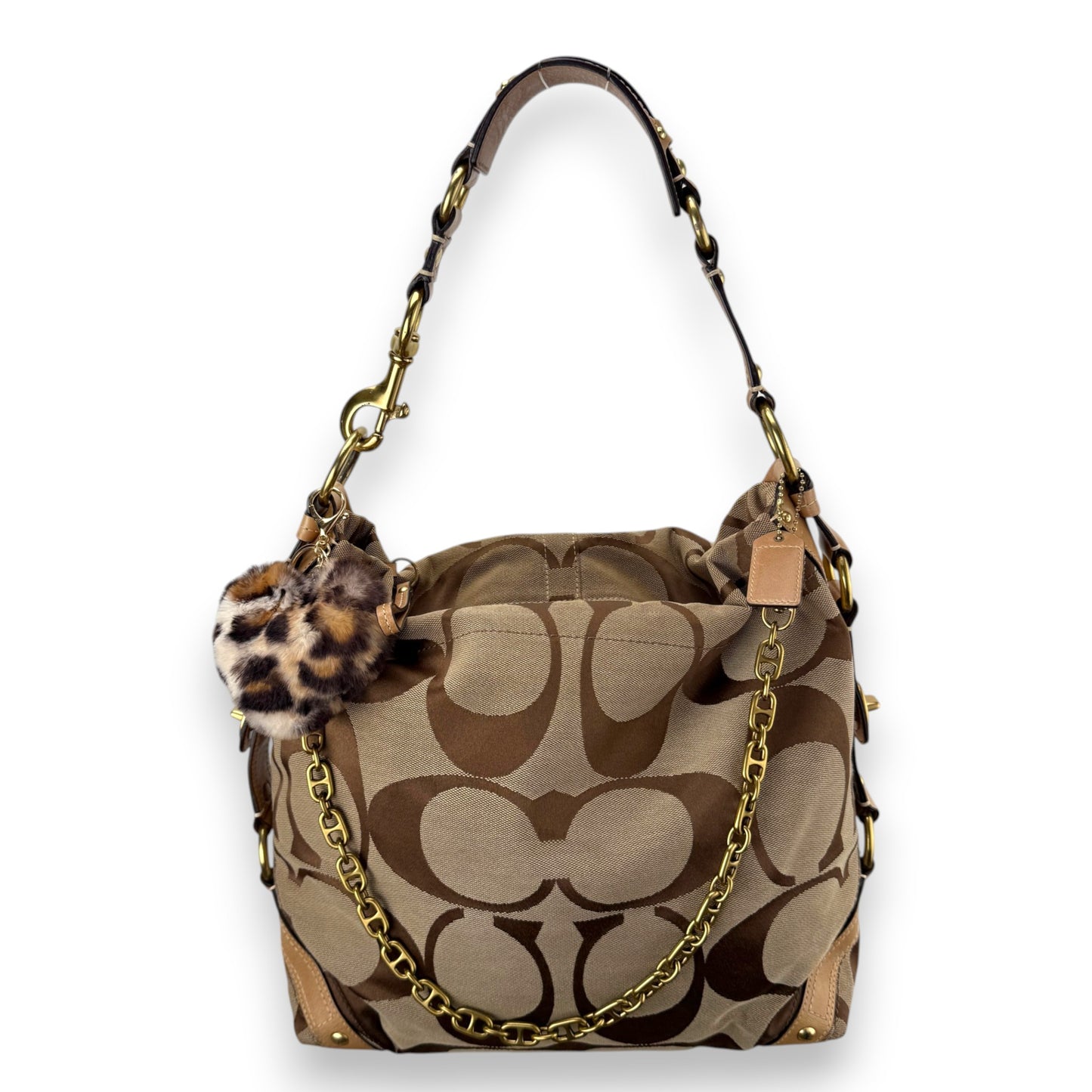 COACH SIGNATURE CARLY SHOULDER BAG LARGE