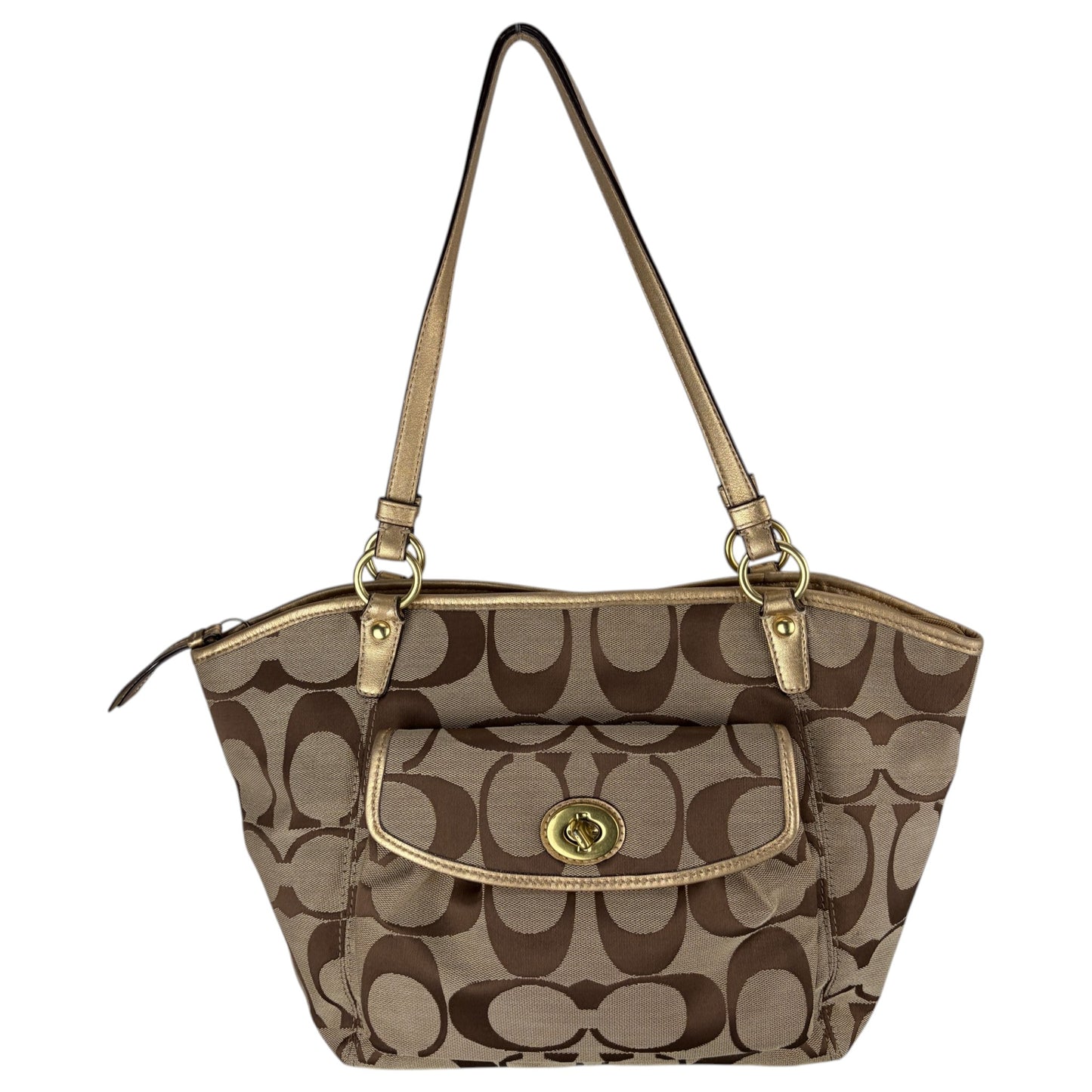 COACH SIGNATURE JACQUARD STRIPE BAG (LARGE) 