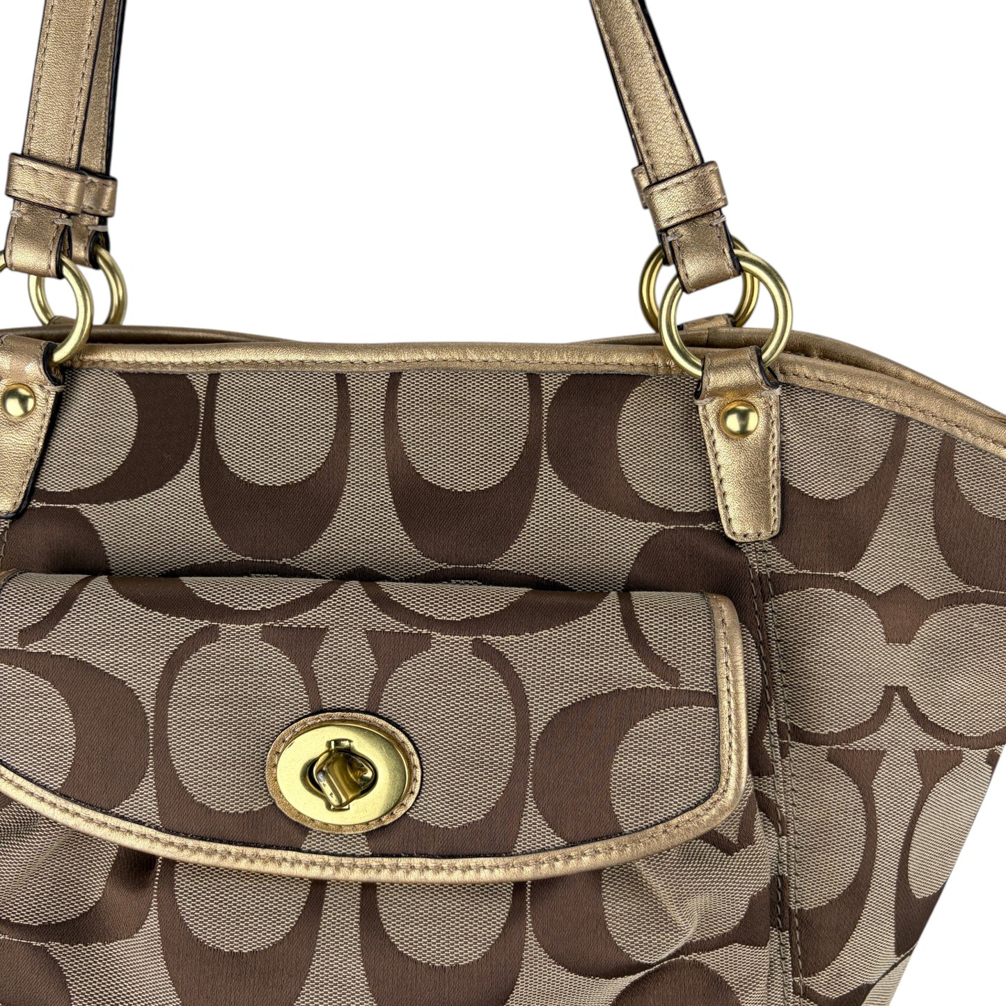 COACH SIGNATURE JACQUARD STRIPE BAG (LARGE) 