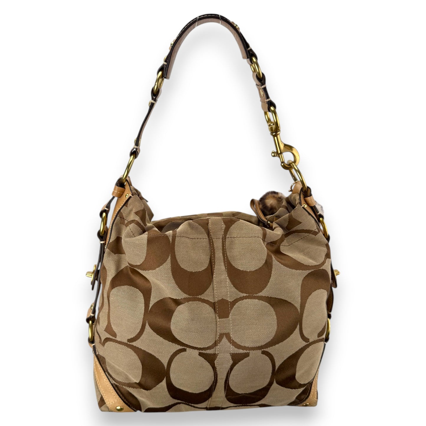 COACH SIGNATURE CARLY SHOULDER BAG LARGE
