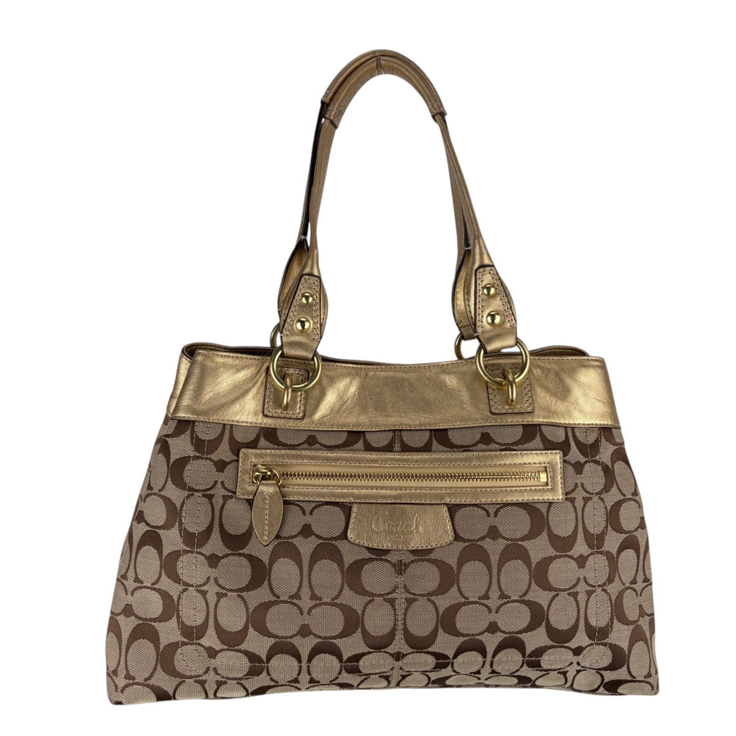 COACH SIGNATURE PENELOPE GOLD SHOPPER BAG