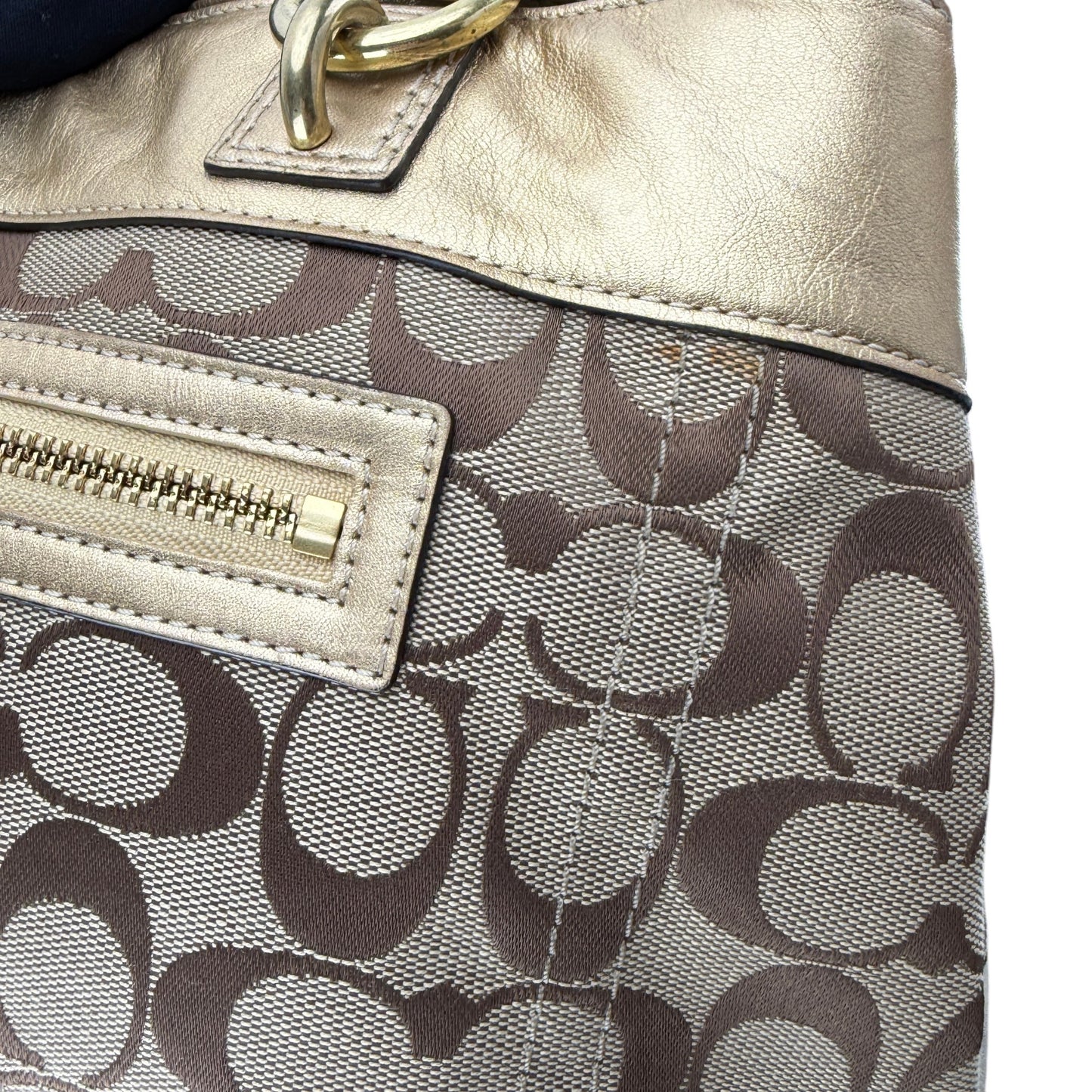 COACH SIGNATURE PENELOPE GOLD SHOPPER BAG