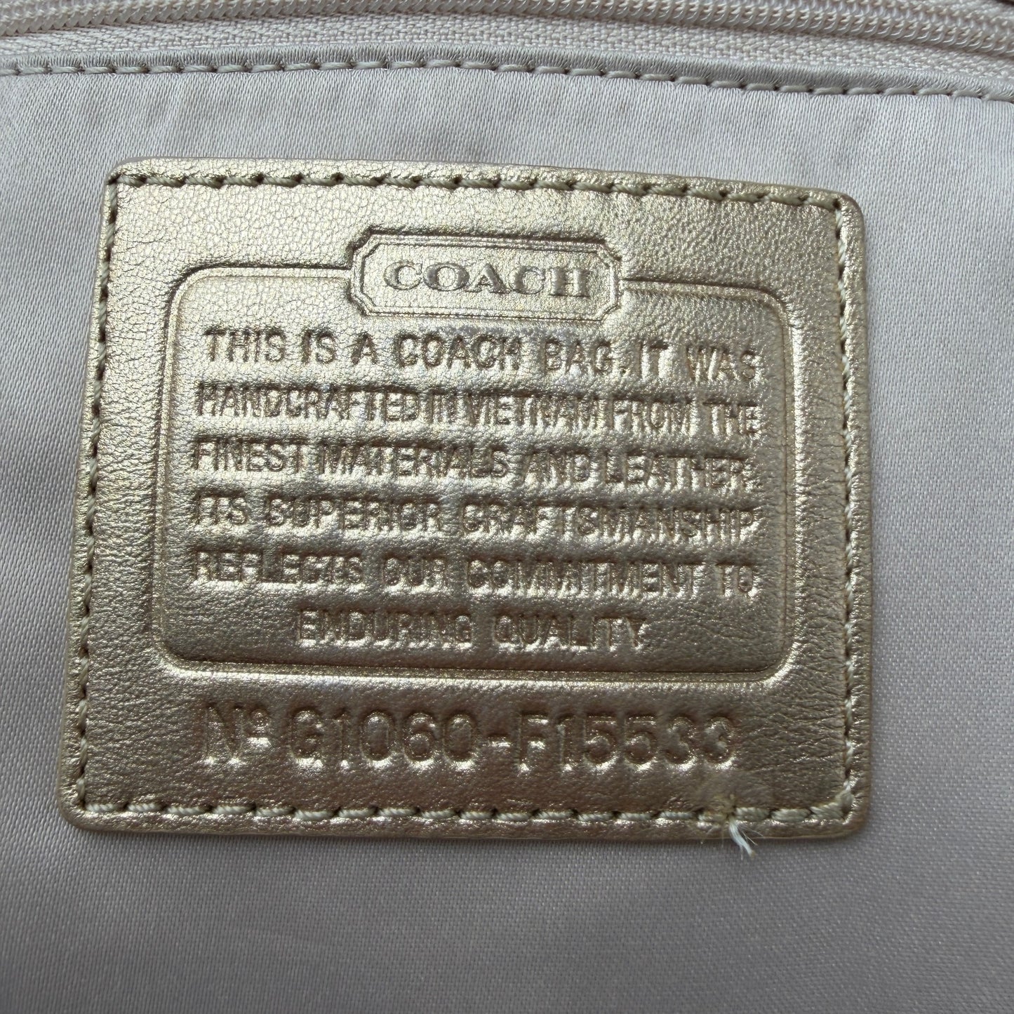 COACH SIGNATURE PENELOPE GOLD SHOPPER BAG