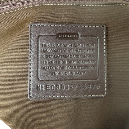 COACH SIGNATURE CANVAS TURNLOCK SHOULDER BAG BROWN 