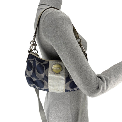 COACH SIGNATURE STRIPE DEMI CROSSBODY BAG