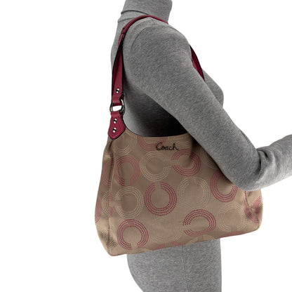 COACH SIGNATURE JACQUARD STRIPE BAG (LARGE) 