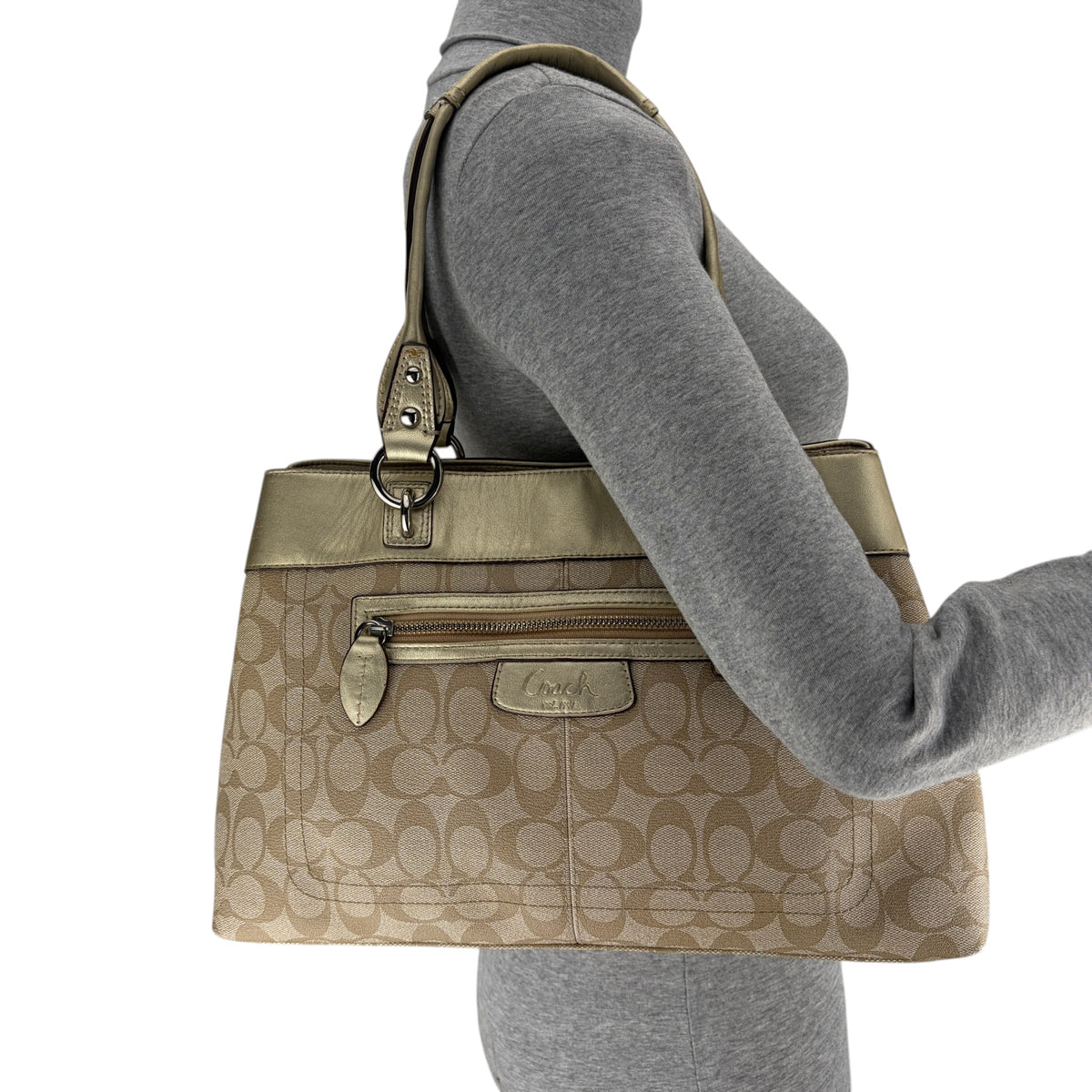 COACH SIGNATURE JACQUARD STRIPE BAG 
