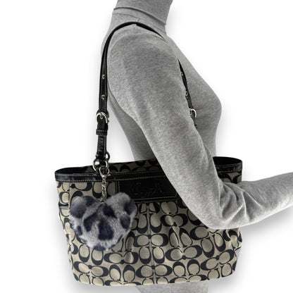 COACH SIGNATURE PLEATED GALLERY TOTE BAG