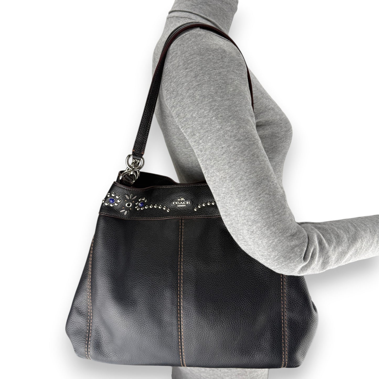 COACH STUDDED LEATHER LEXI BAG