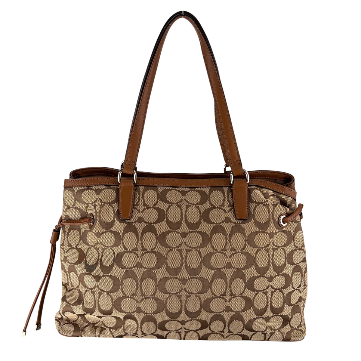 COACH SIGNATURE STRIPE SNAKE DRAWSTRING CARRYALL