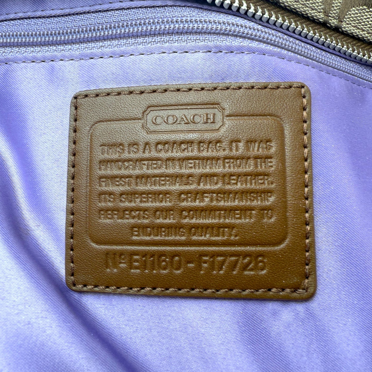 COACH SIGNATURE GALLERY TOTE BAG BROWN TRIM