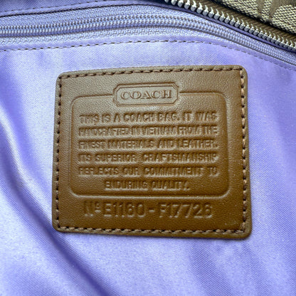 COACH SIGNATURE GALLERY TOTE BAG BROWN TRIM
