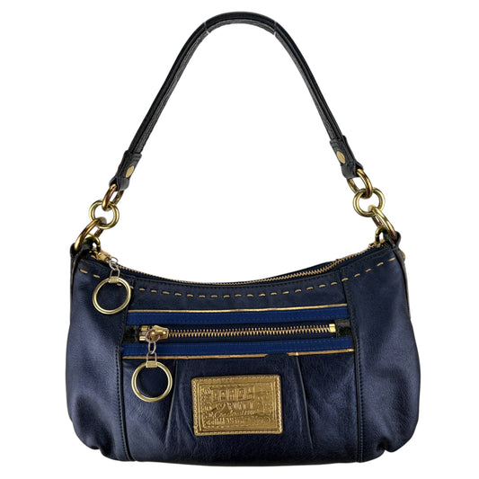 COACH POPPY METALLIC SAPPHIRE LEATHER GROOVY BAG