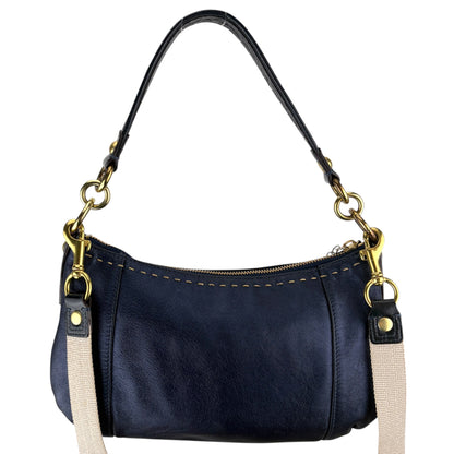 COACH POPPY METALLIC SAPPHIRE LEATHER GROOVY BAG