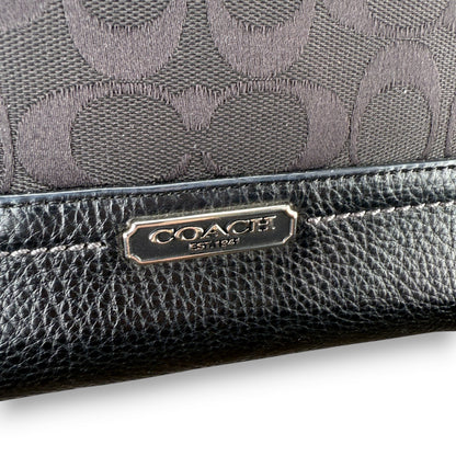 COACH SIGNATURE BLACK SHOPPER BAG