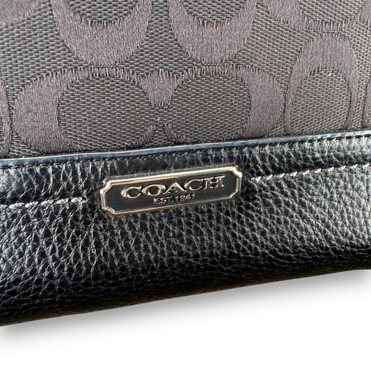 COACH SIGNATURE BLACK SHOPPER BAG