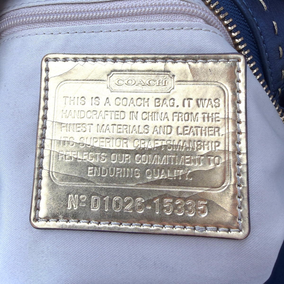 COACH POPPY METALLIC SAPPHIRE LEATHER GROOVY BAG