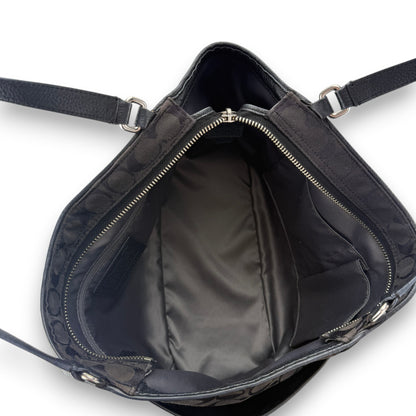 COACH SIGNATURE BLACK SHOPPER BAG