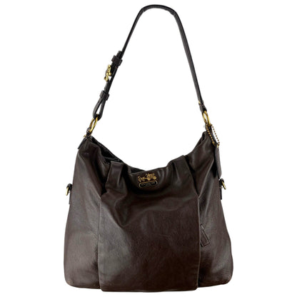 COACH BROWN LEATHER SHOULDER BAG