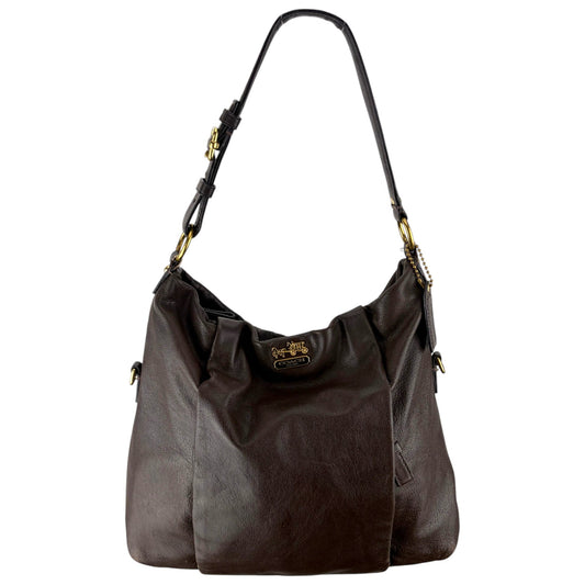 COACH BROWN LEATHER SHOULDER BAG