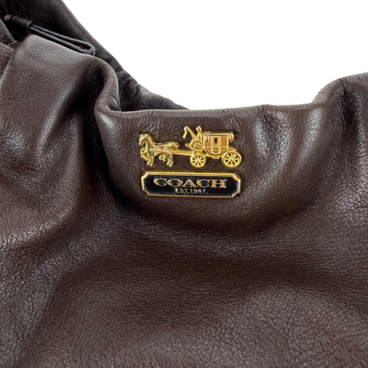 COACH BROWN LEATHER SHOULDER BAG