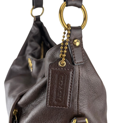 COACH BROWN LEATHER SHOULDER BAG