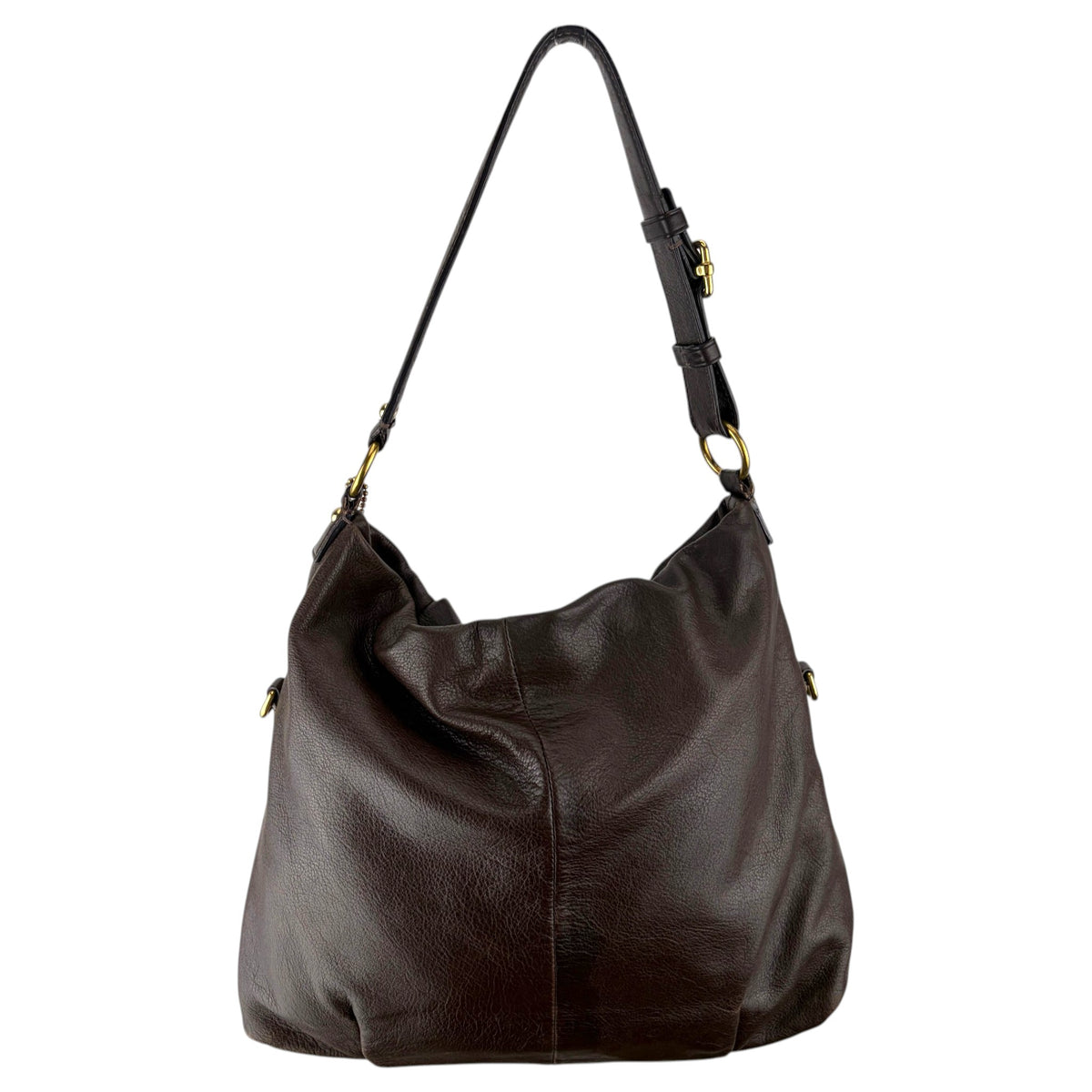 COACH BROWN LEATHER SHOULDER BAG