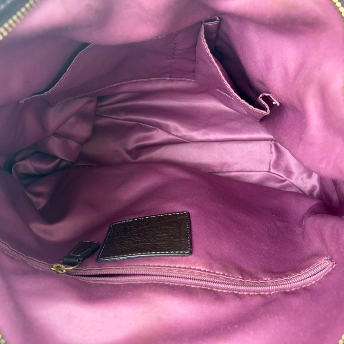 COACH BROWN LEATHER SHOULDER BAG